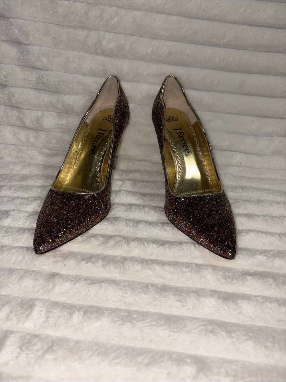 Vintage J.Renee Multicolor Glitter Pointed Pumps 8M